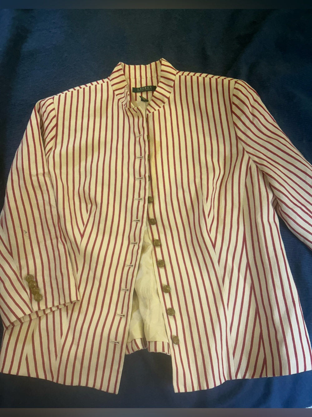 Ralph Lauren Cream Jacket with Red Stripes